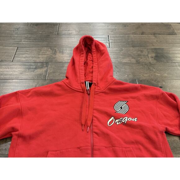 Nike Womens Red NBA Oregon Portland Trailblazers Full Zip Hoodie Sweatshirt L - Picture 3 of 9